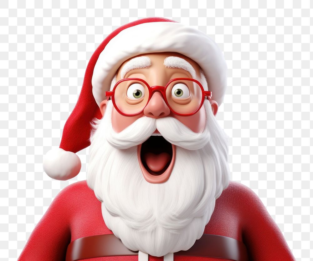 PNG Surprised santaclaus christmas face representation