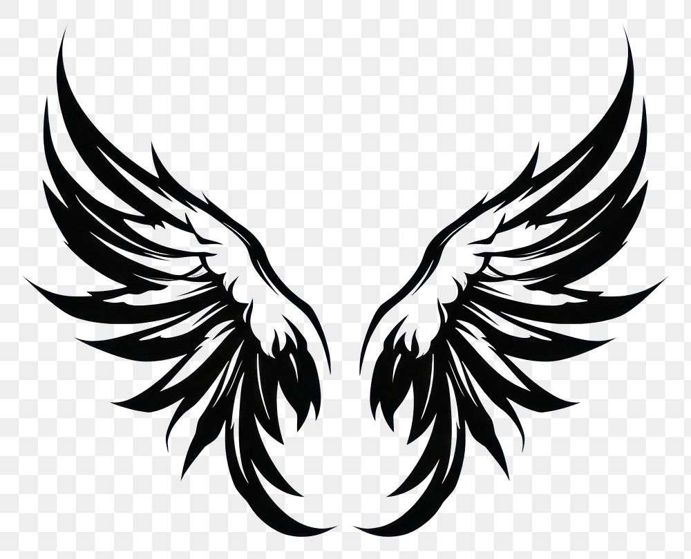 PNG Wings symbol white line. AI generated Image by rawpixel.