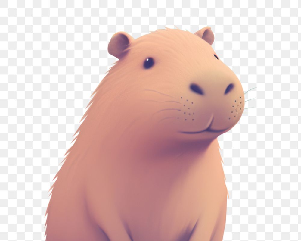 PNG Cute capybara animal cartoon mammal. AI generated Image by rawpixel.