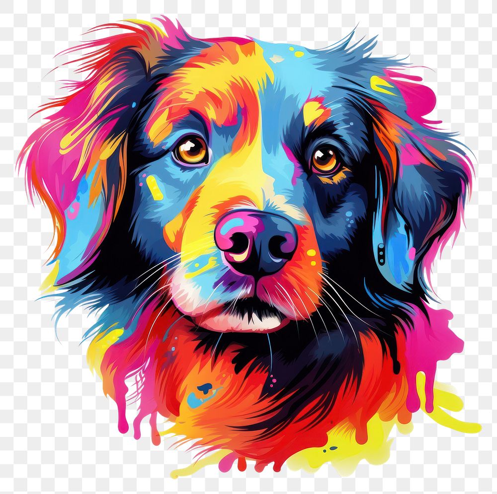 PNG  Dog painting drawing mammal. AI generated Image by rawpixel.