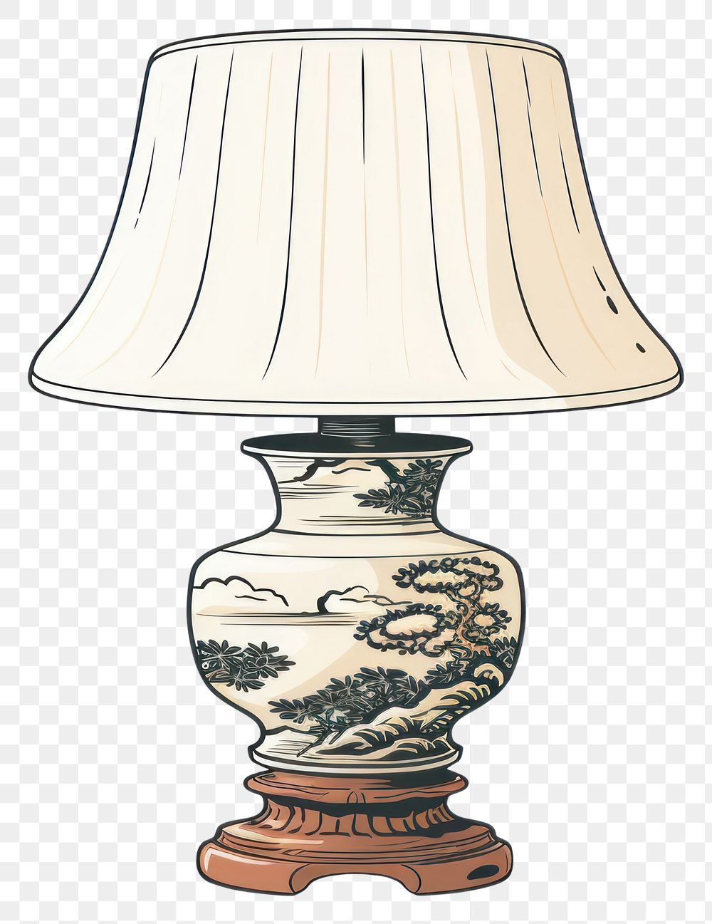 PNG Lamp lampshade white background porcelain. AI generated Image by rawpixel.