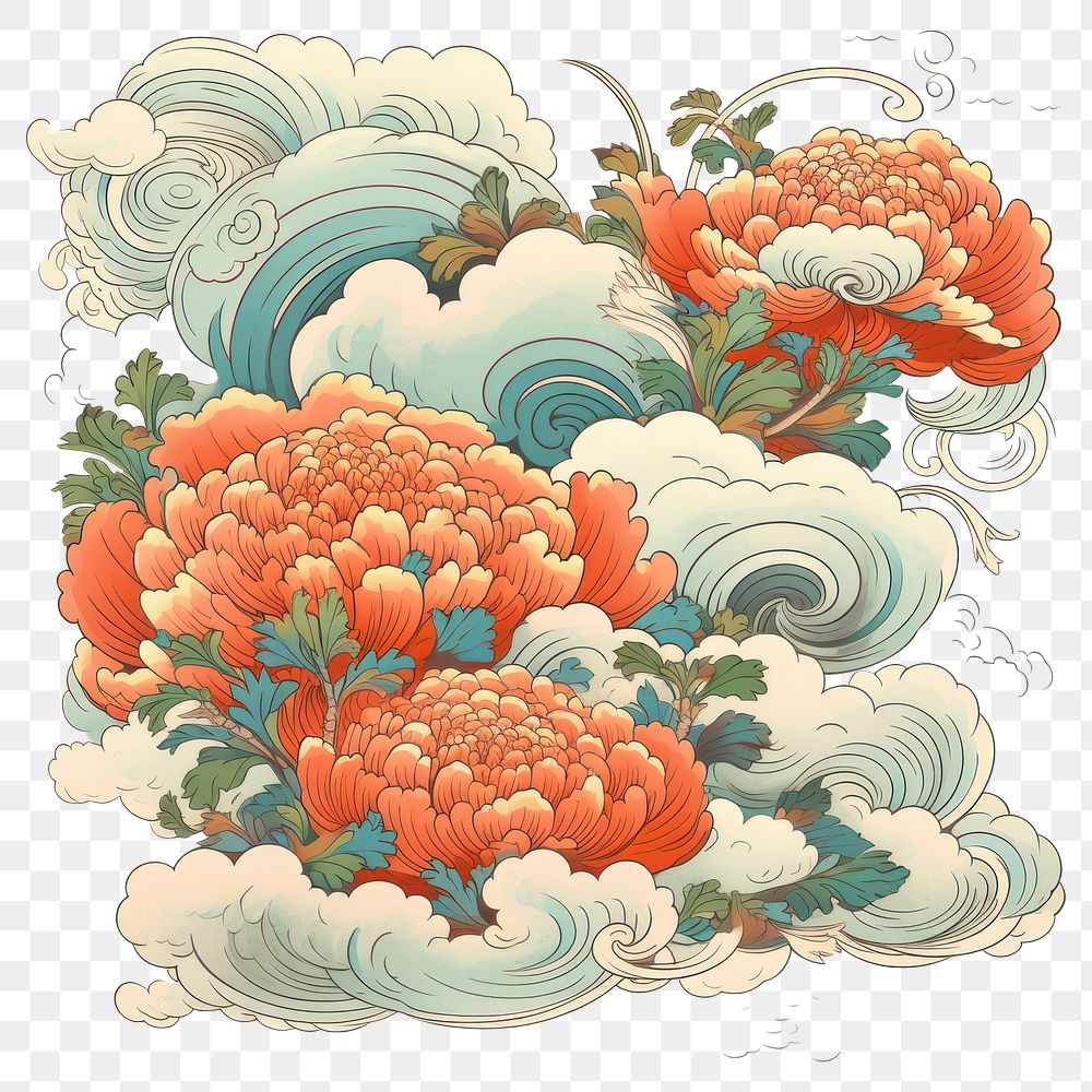 PNG Chinese cloud pattern drawing sketch