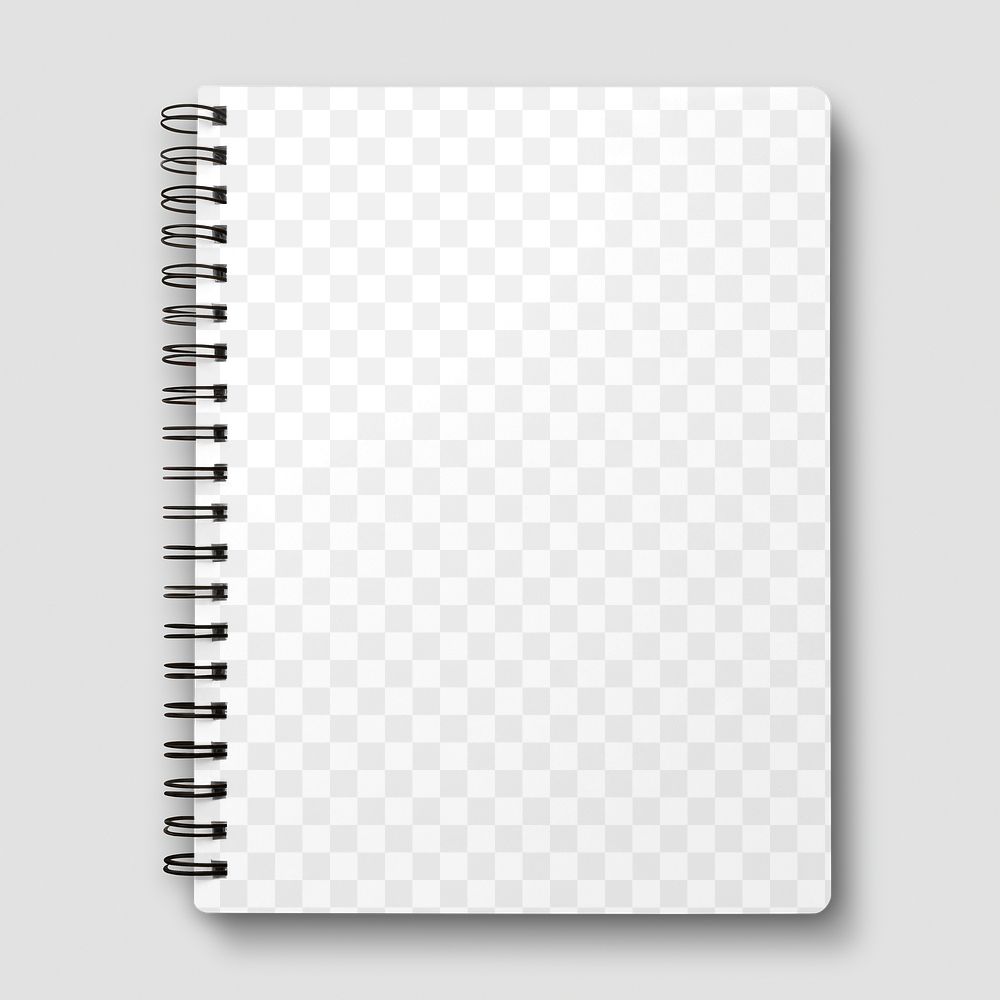 Spiral notebook png mockup, transparent design