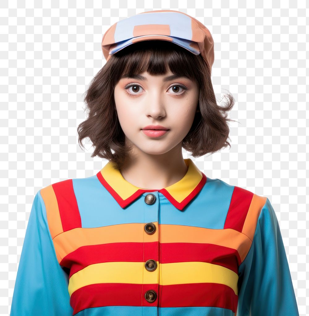 PNG A teenage wearing modern retro colourful fashion outfit photography portrait costume. 