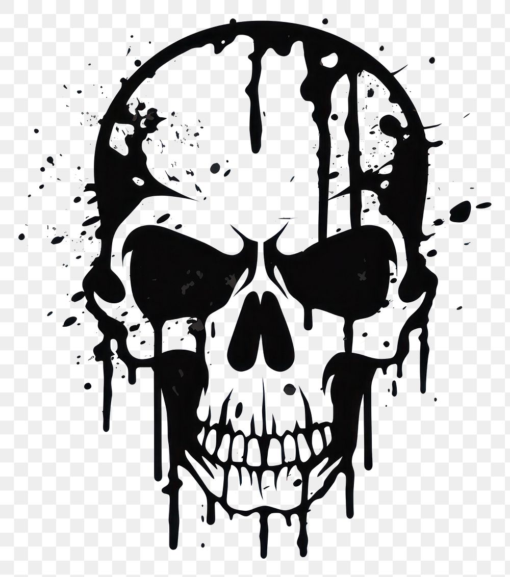 PNG Skull paint splattered creativity. AI generated Image by rawpixel.