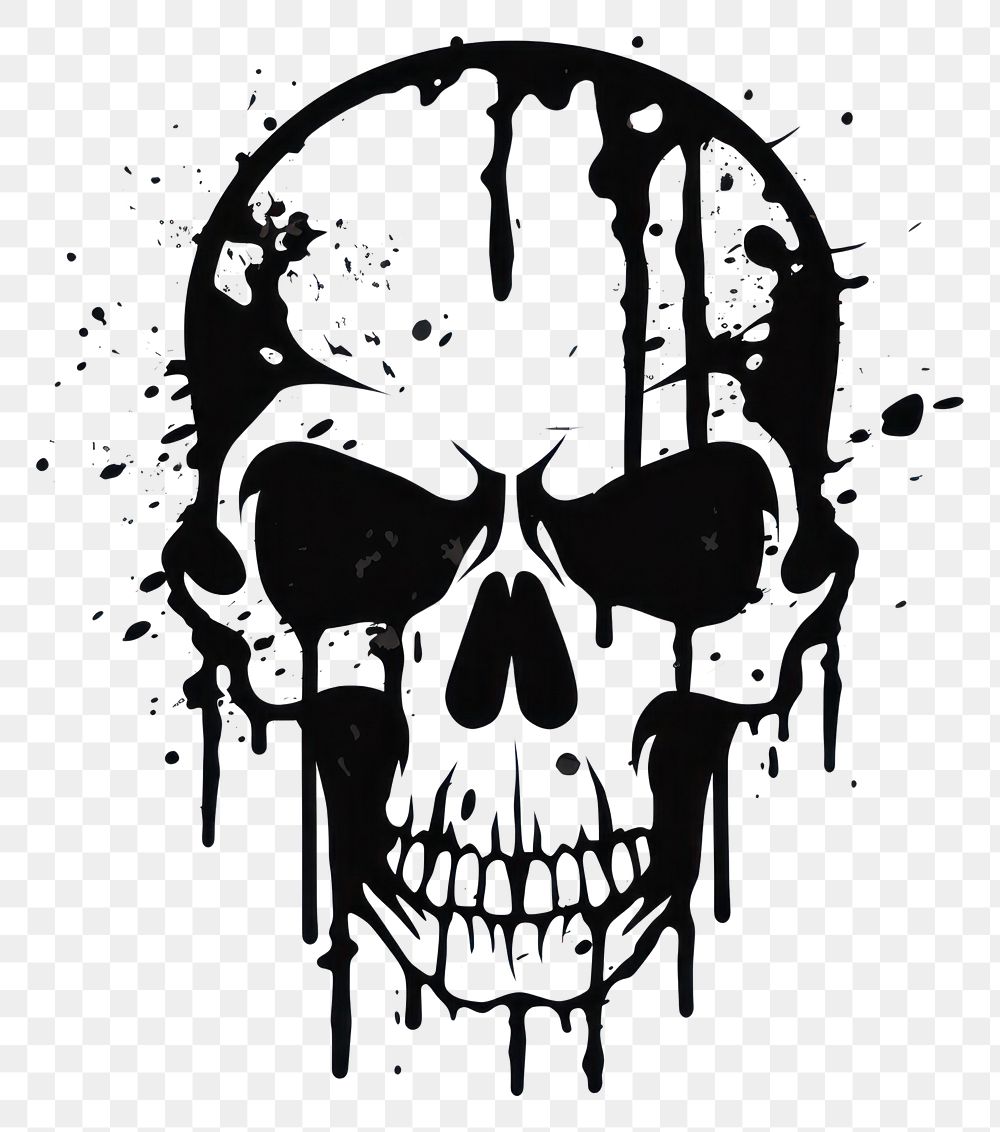 PNG Skull paint splattered creativity. 