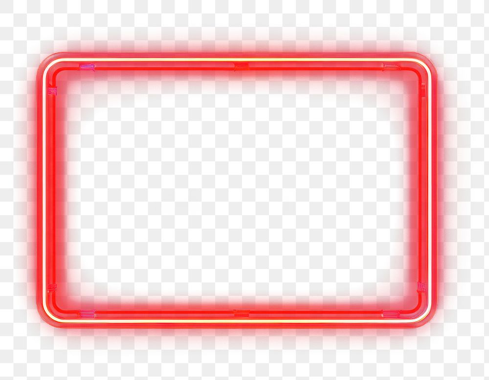 PNG  Square sign light neon red