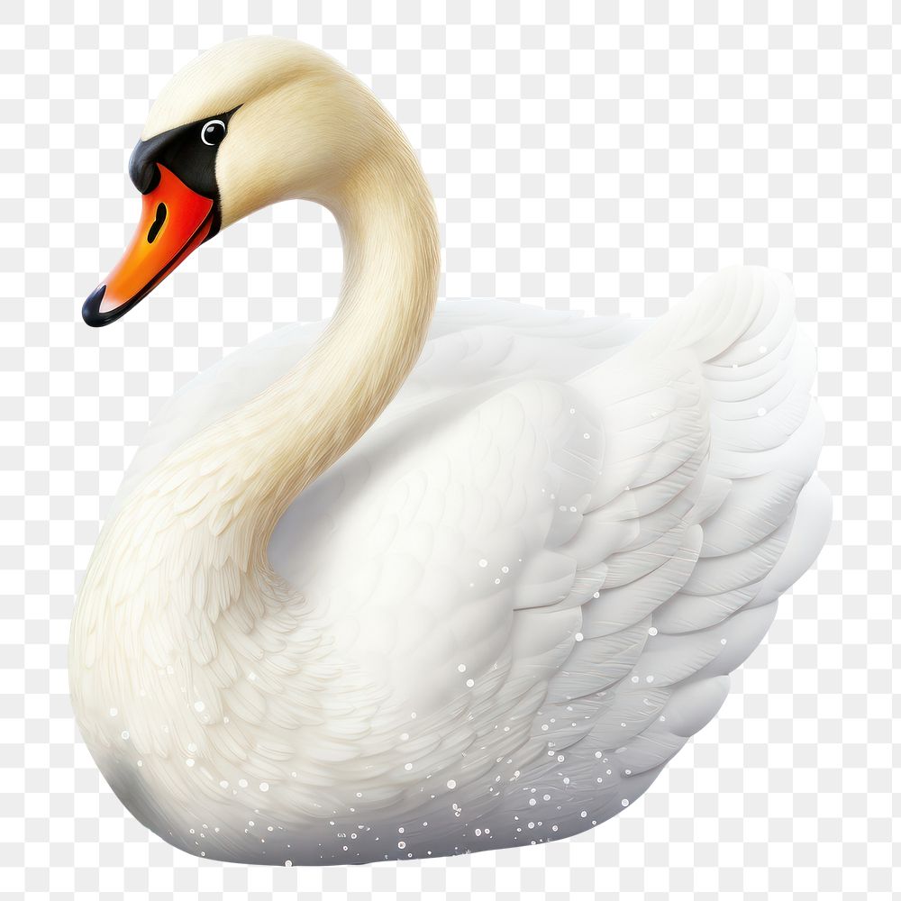 PNG Swan animal white bird. AI generated Image by rawpixel.