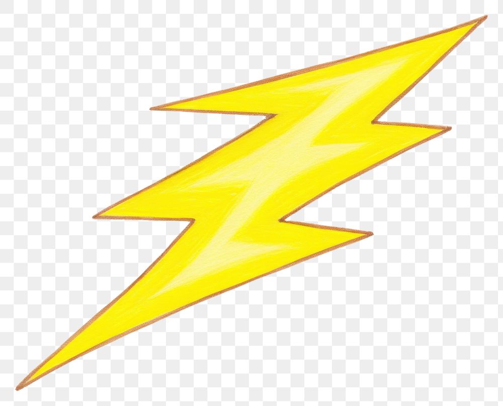 PNG Thunder symbol drawing yellow. AI generated Image by rawpixel.
