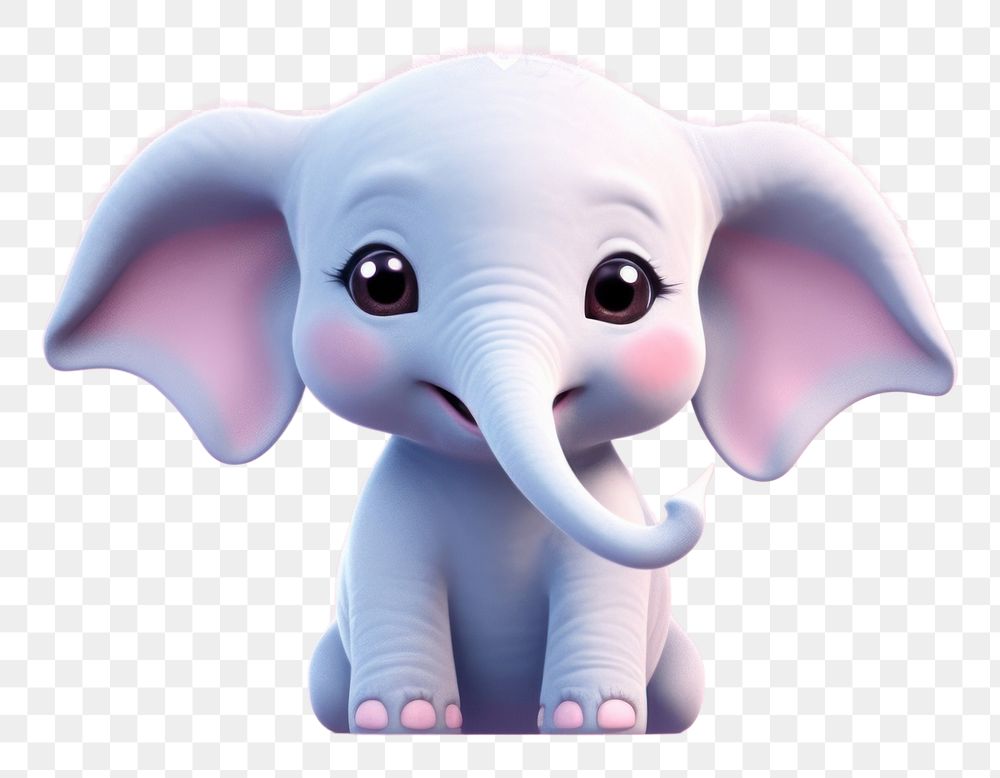 PNG Cute baby elephant cartoon animal mammal. AI generated Image by rawpixel.