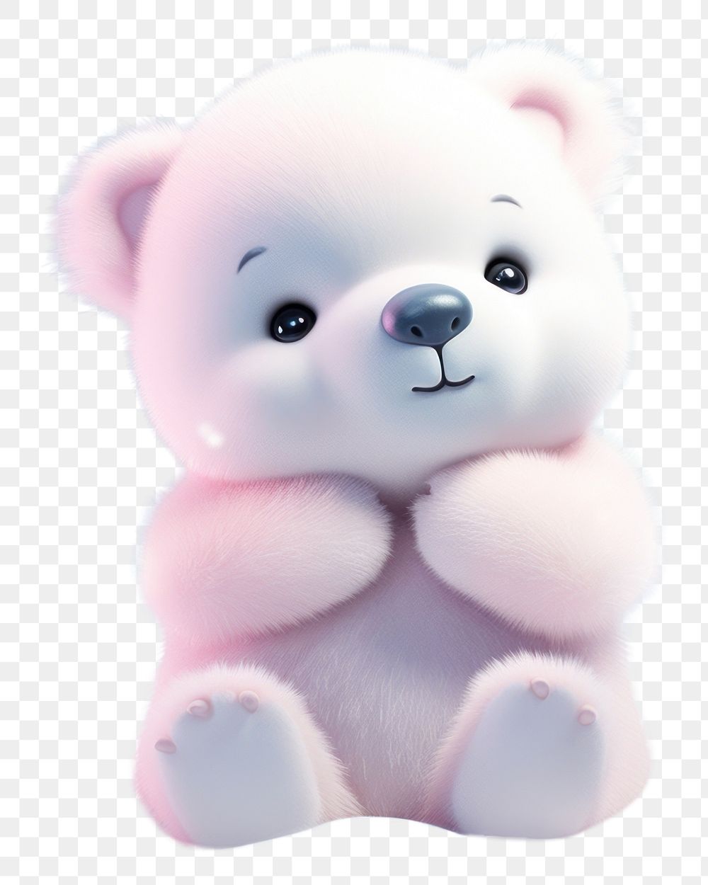PNG Cute baby polar bear cartoon toy representation. AI generated Image by rawpixel.