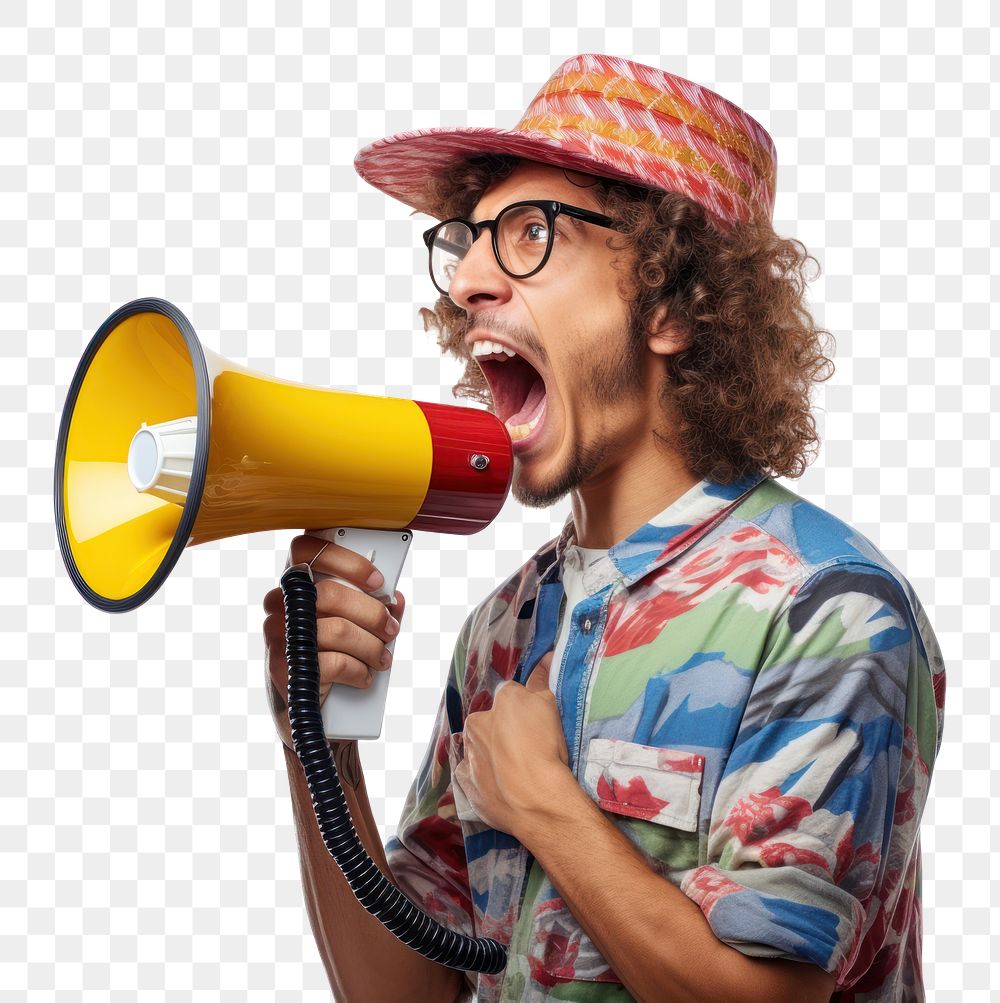 PNG  Shouting hipster adult performance. AI generated Image by rawpixel.
