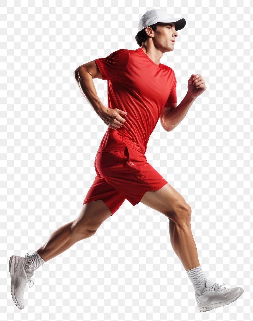 PNG  One caucasian runner running footwear jogging. AI generated Image by rawpixel.
