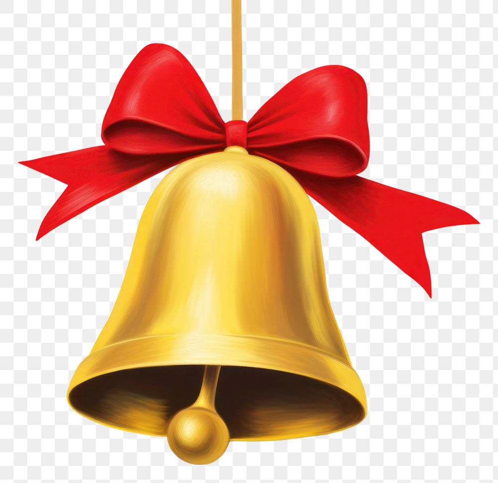 PNG Christmas gold bell christmas bow red. AI generated Image by rawpixel.