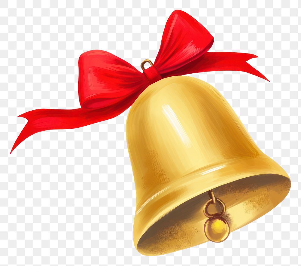 PNG Christmas gold bell bow red white background. AI generated Image by rawpixel.