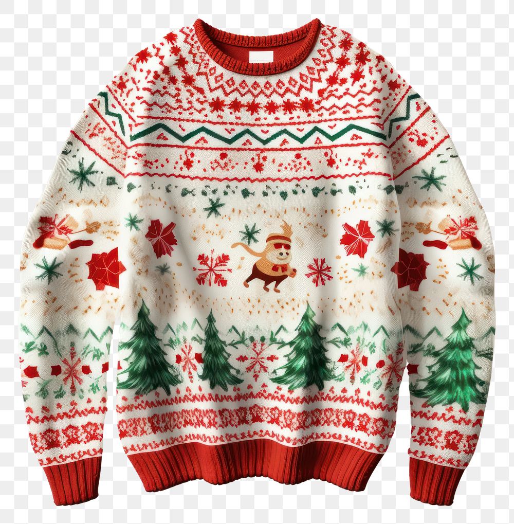 PNG Christmas ugly sweater sweatshirt christmas representation. AI generated Image by rawpixel.