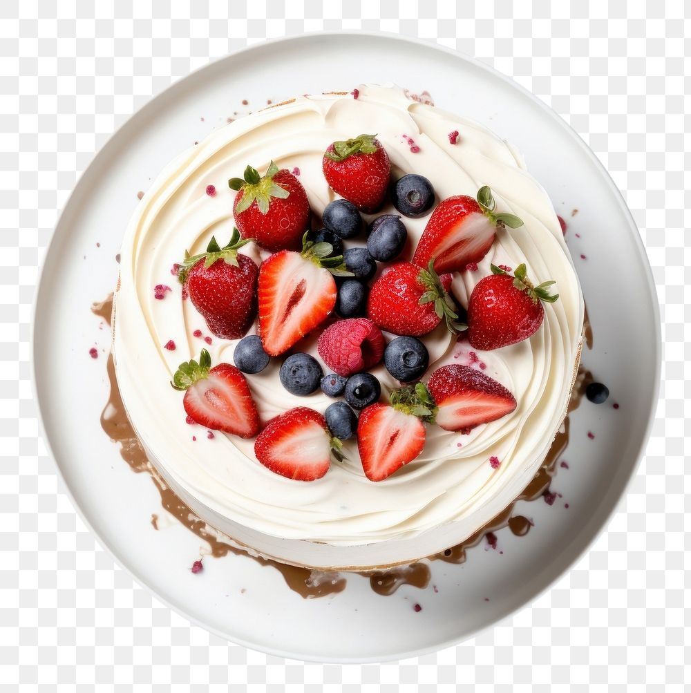 PNG Birthday cake strawberry dessert fruit. AI generated Image by rawpixel.