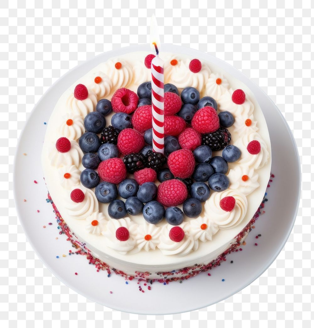 PNG Cake blueberry raspberry birthday. AI generated Image by rawpixel.