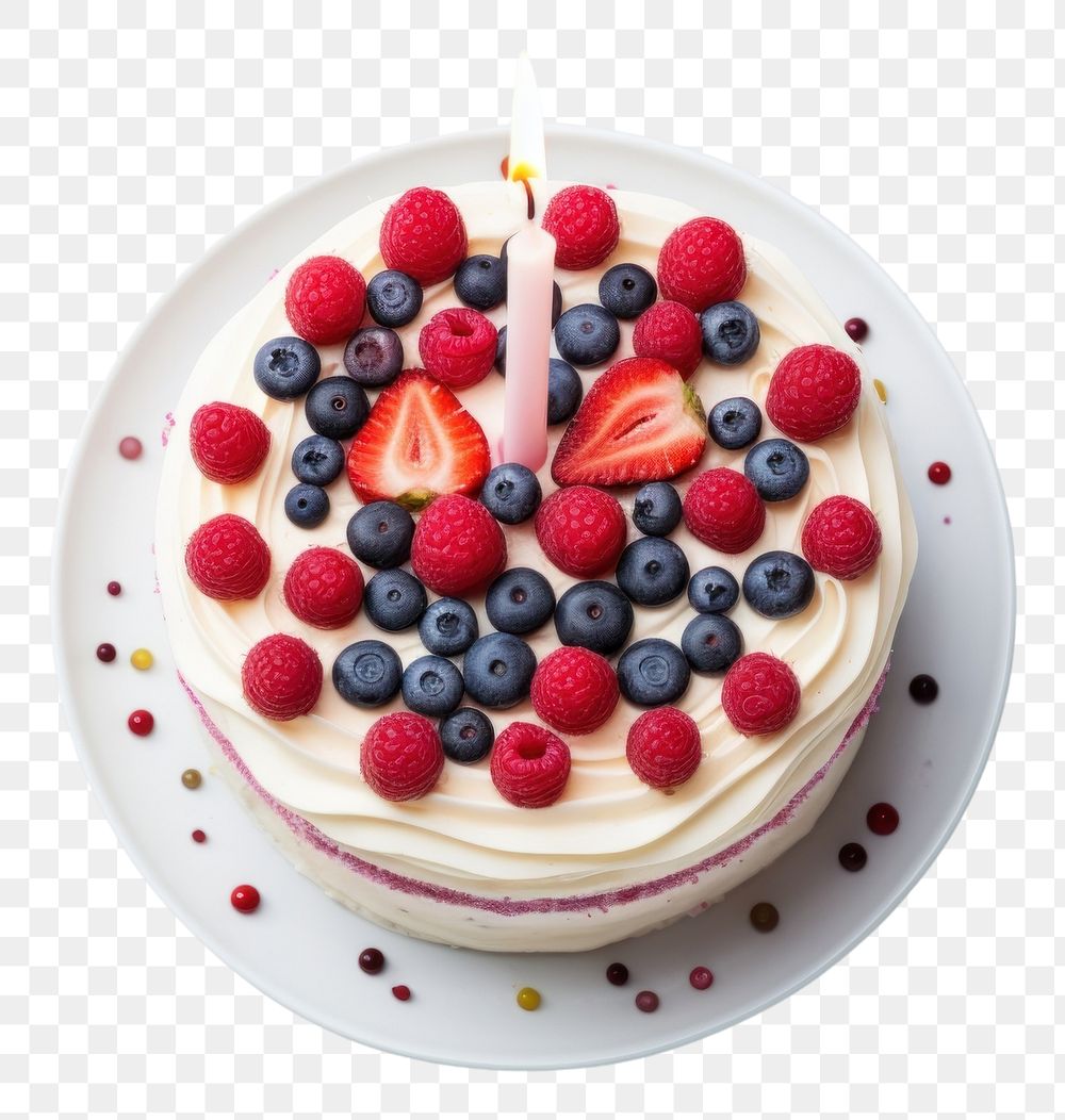 PNG Cake raspberry blueberry birthday. AI generated Image by rawpixel.