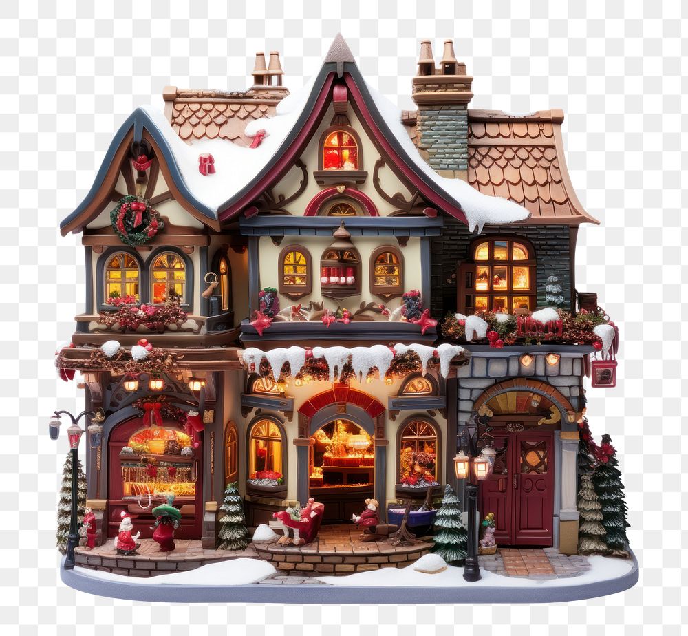 PNG Christmas a toy shop representation confectionery architecture. AI generated Image by rawpixel.