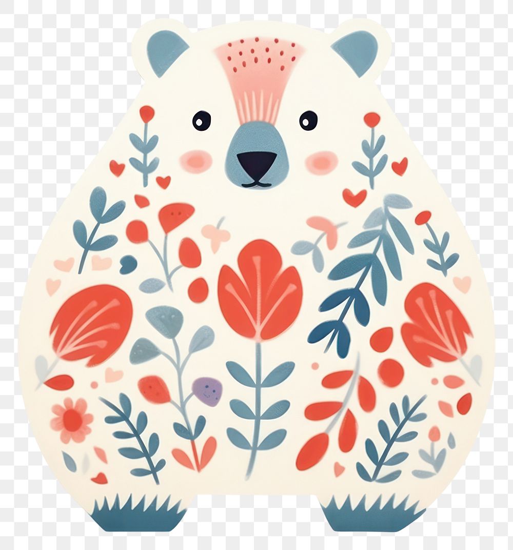 PNG A bear art pattern mammal. AI generated Image by rawpixel.