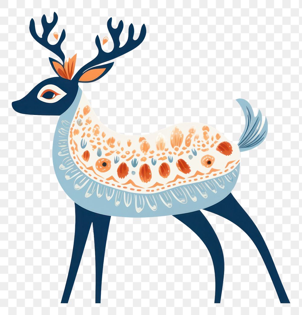 PNG A deer art pattern drawing. AI generated Image by rawpixel.