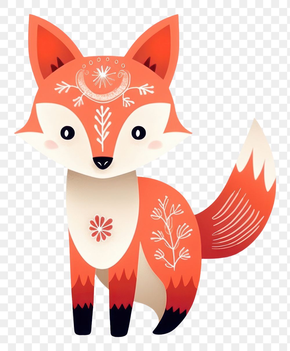 PNG A fox pattern animal mammal. AI generated Image by rawpixel.
