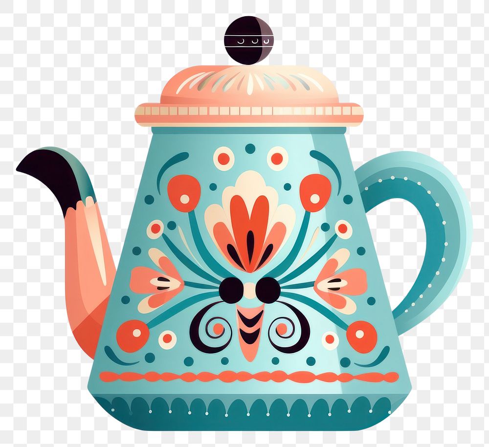 PNG Moka pot teapot art white background. AI generated Image by rawpixel.