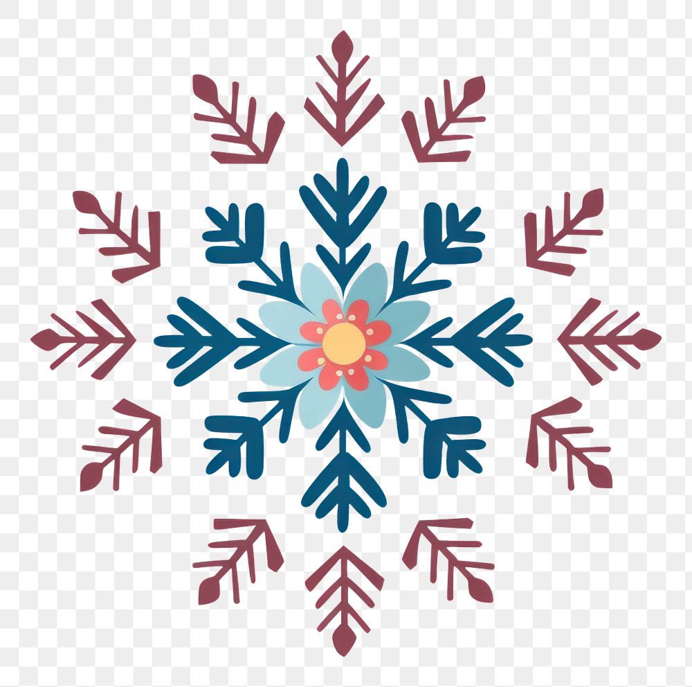 PNG Minimal snowflake art pattern white background