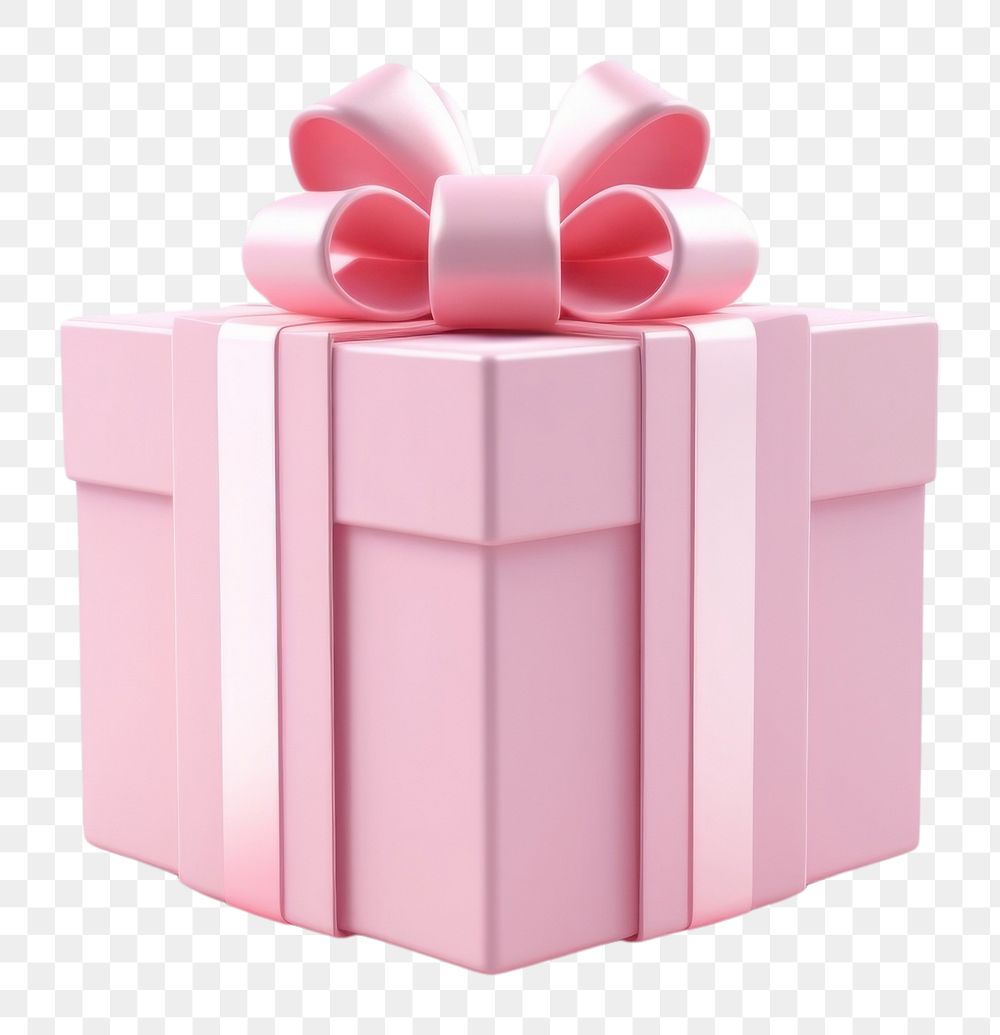 PNG  Pink gift box white background celebration anniversary. AI generated Image by rawpixel.