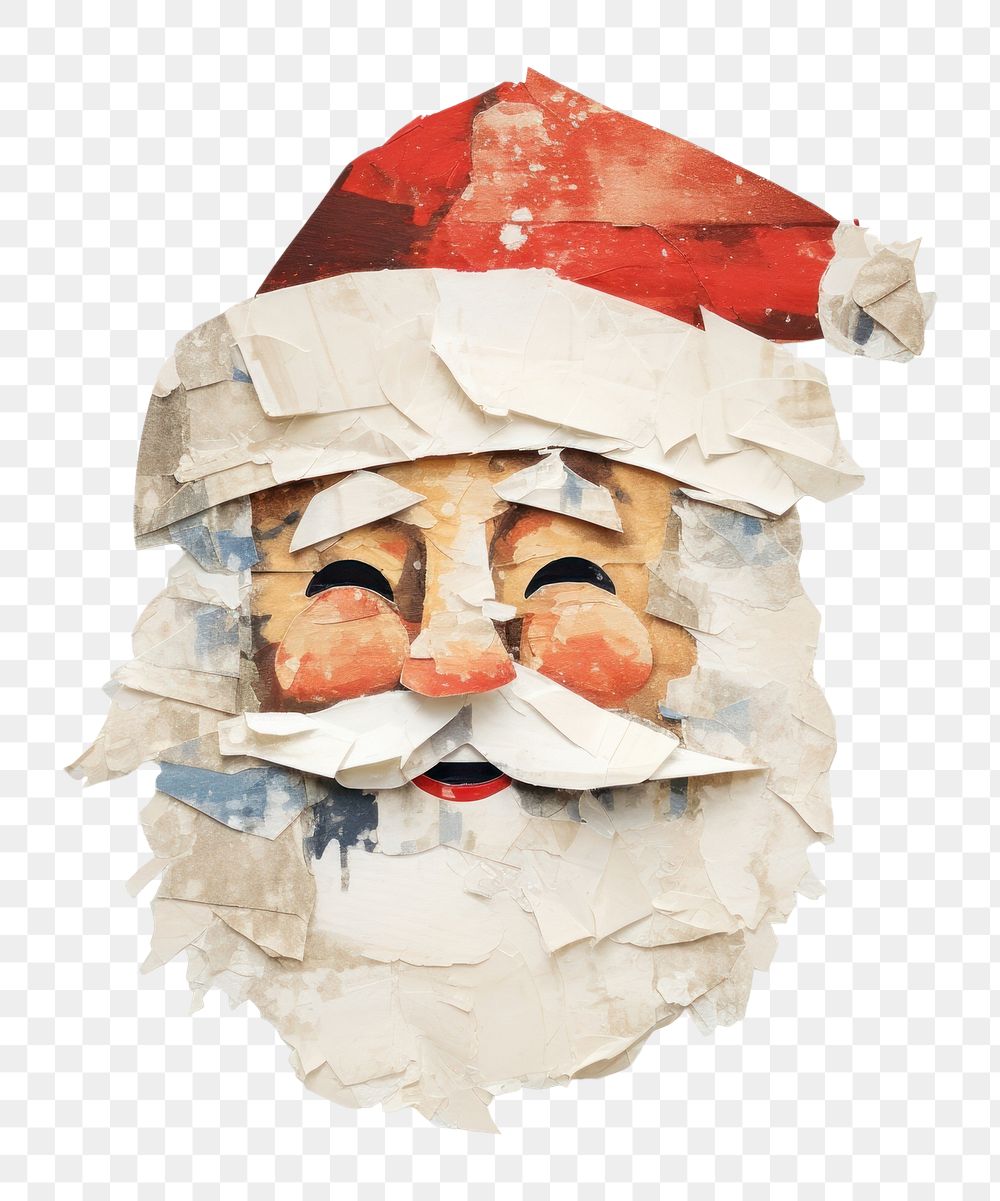 PNG Santa art collage paper. AI generated Image by rawpixel.