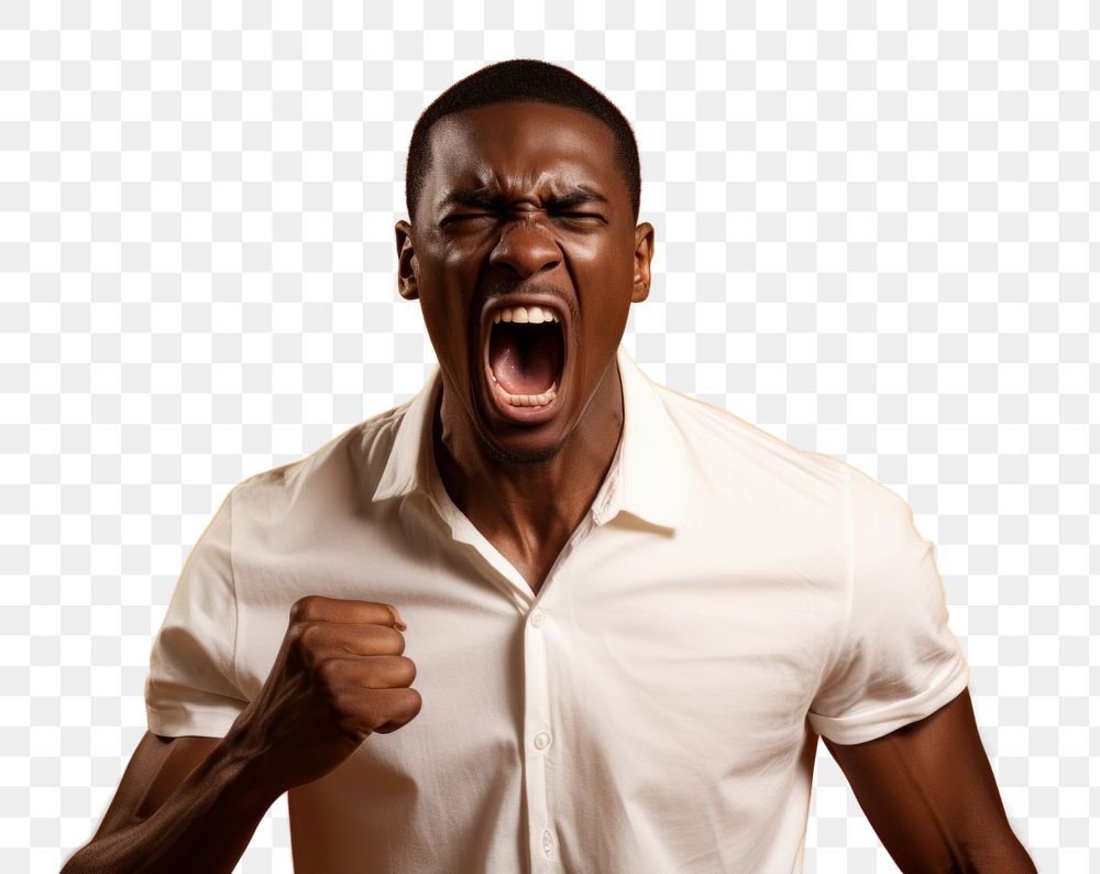 PNG  Angry young man shouting adult shirt AI generated Image by rawpixel