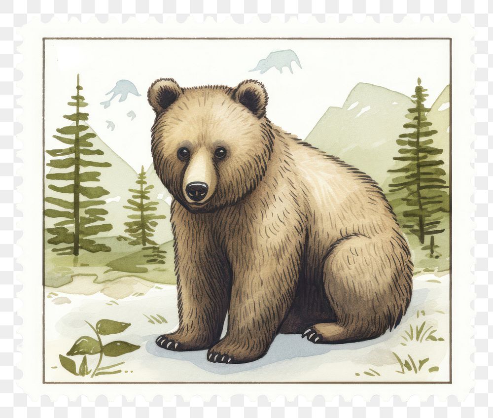 PNG Cute bear illustration wildlife animal mammal. AI generated Image by rawpixel.