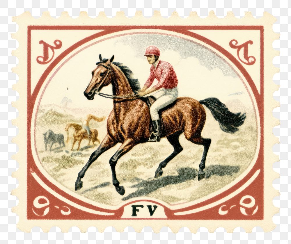 PNG Vintage horse racing mammal animal adult. AI generated Image by rawpixel.