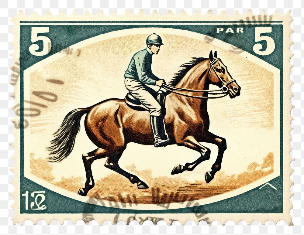 PNG Vintage horse racing mammal animal representation. AI generated Image by rawpixel.