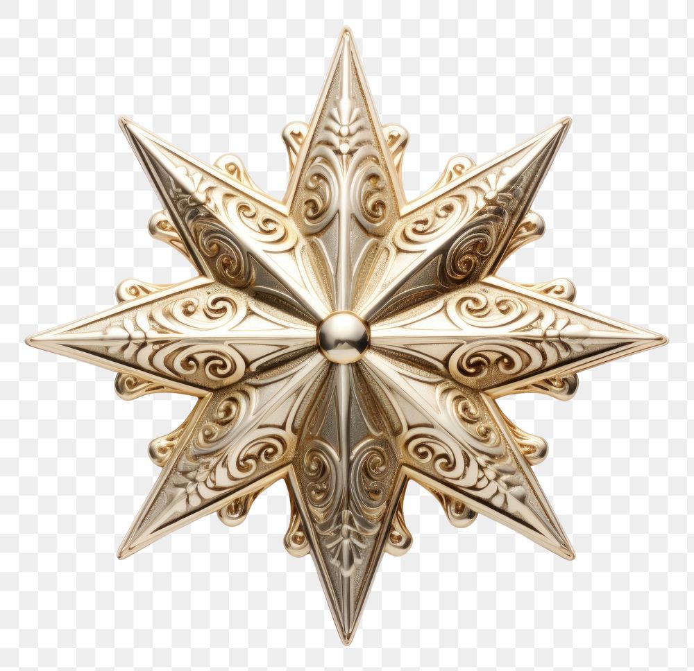 PNG Silver star christmas jewelry brooch. AI generated Image by rawpixel.