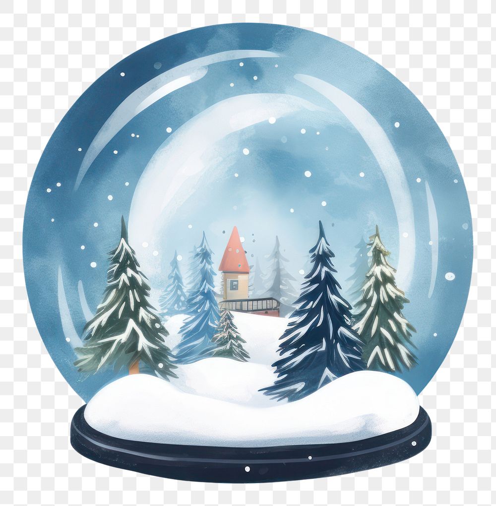 PNG Christmas snow globe plant tree illuminated. AI generated Image by rawpixel.