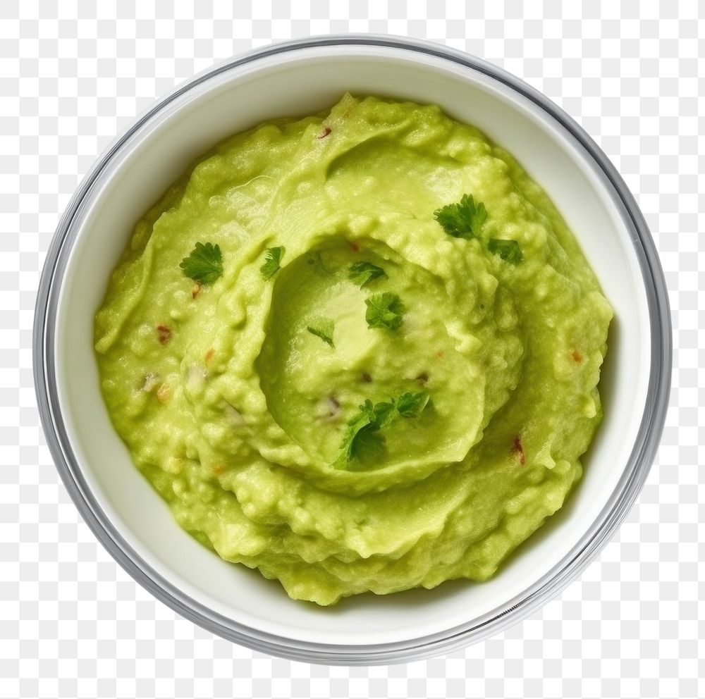 PNG  Guacamole plate food white background. AI generated Image by rawpixel.