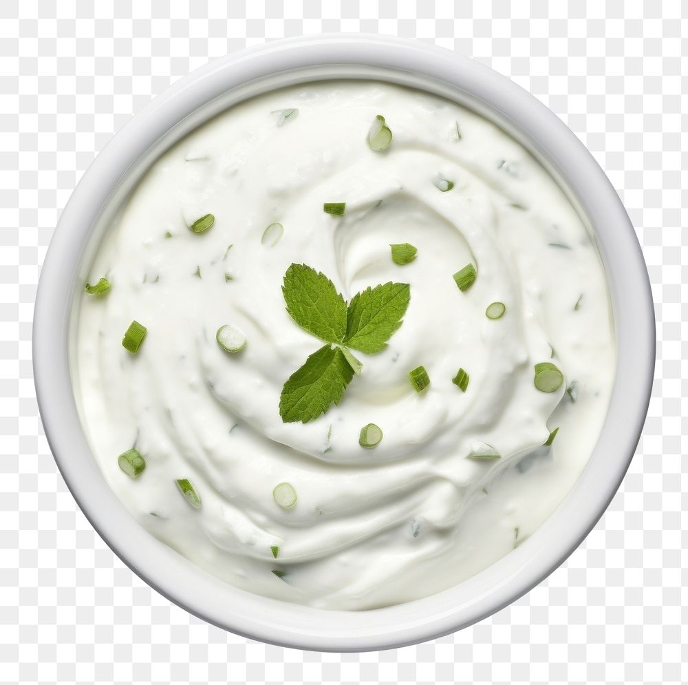 PNG  Sour cream onion dip dessert plate food. AI generated Image by rawpixel.