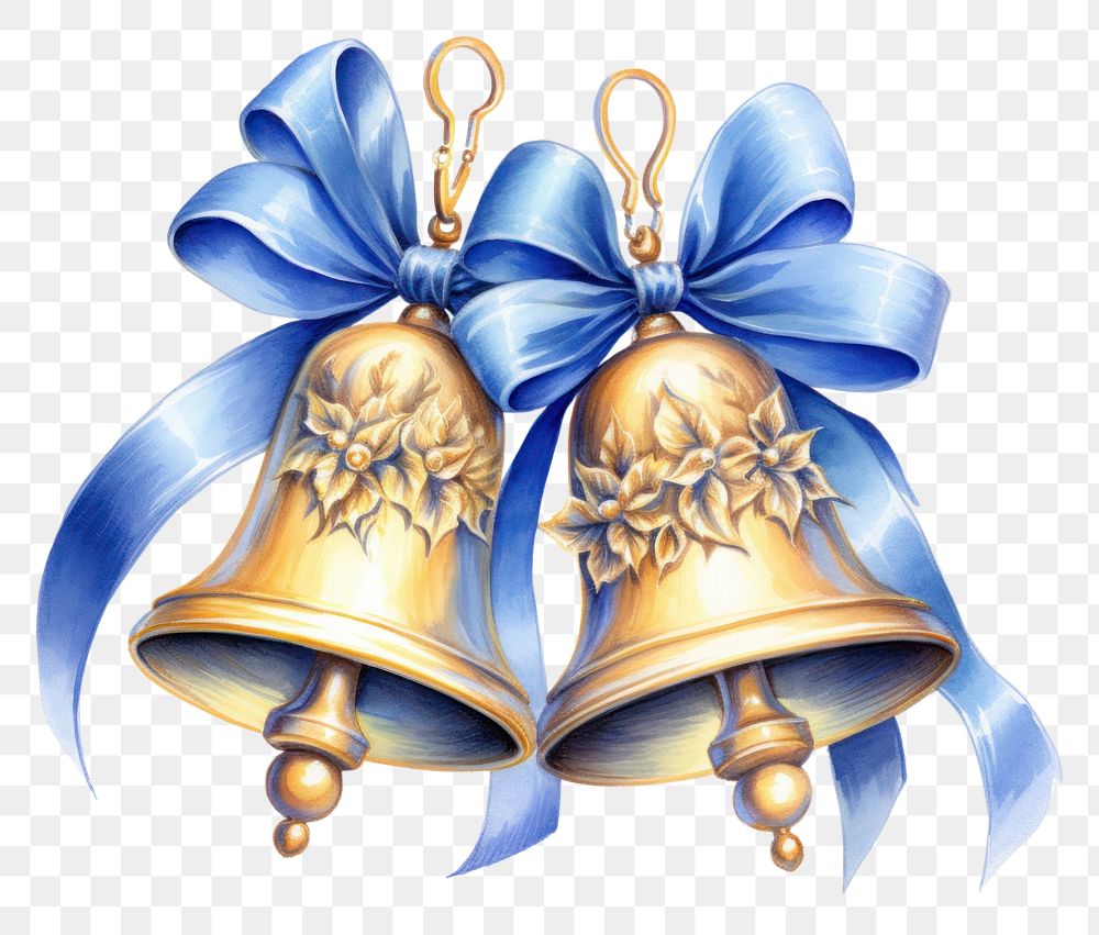 PNG Christmas bells blue white background celebration. AI generated Image by rawpixel.