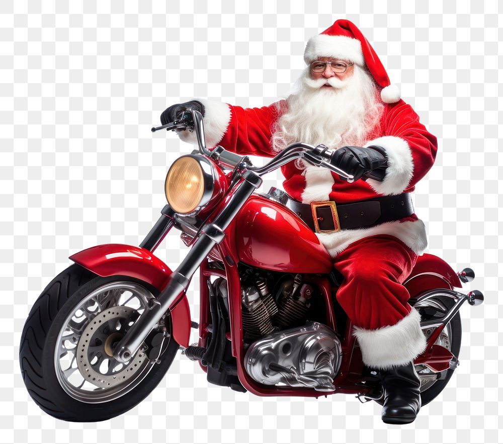 PNG  Santa Claus ride sport motorcycle christmas vehicle sports. AI generated Image by rawpixel.