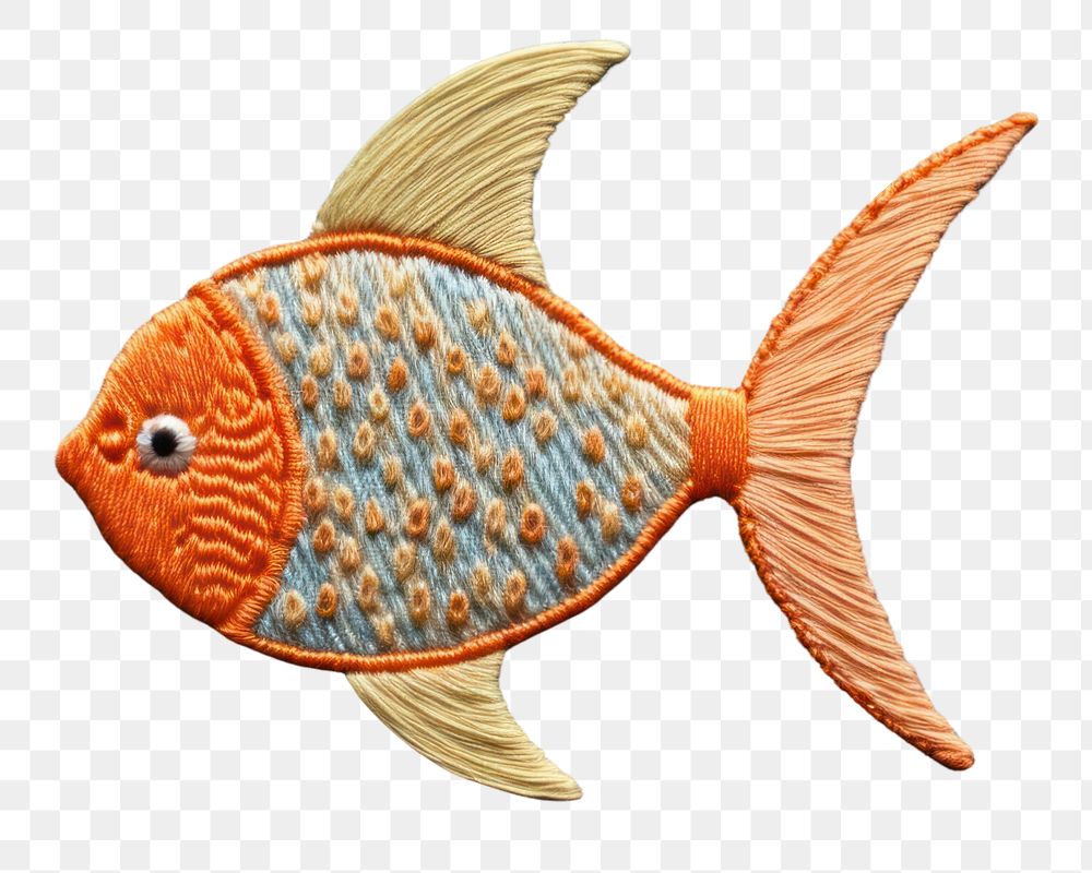 PNG Fish embroidery pattern animal. AI generated Image by rawpixel.