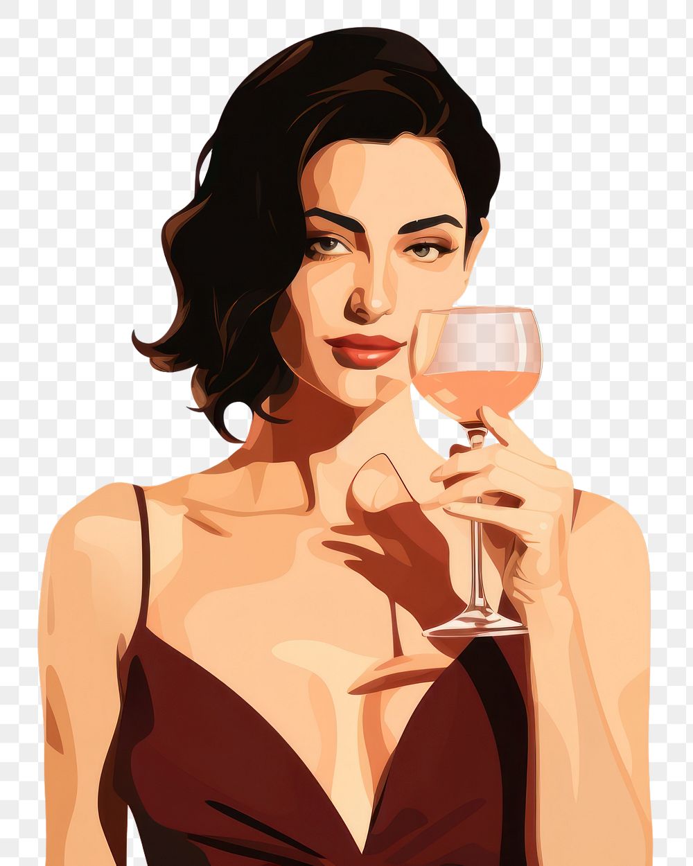 PNG Glass wine portrait holding. AI generated Image by rawpixel.