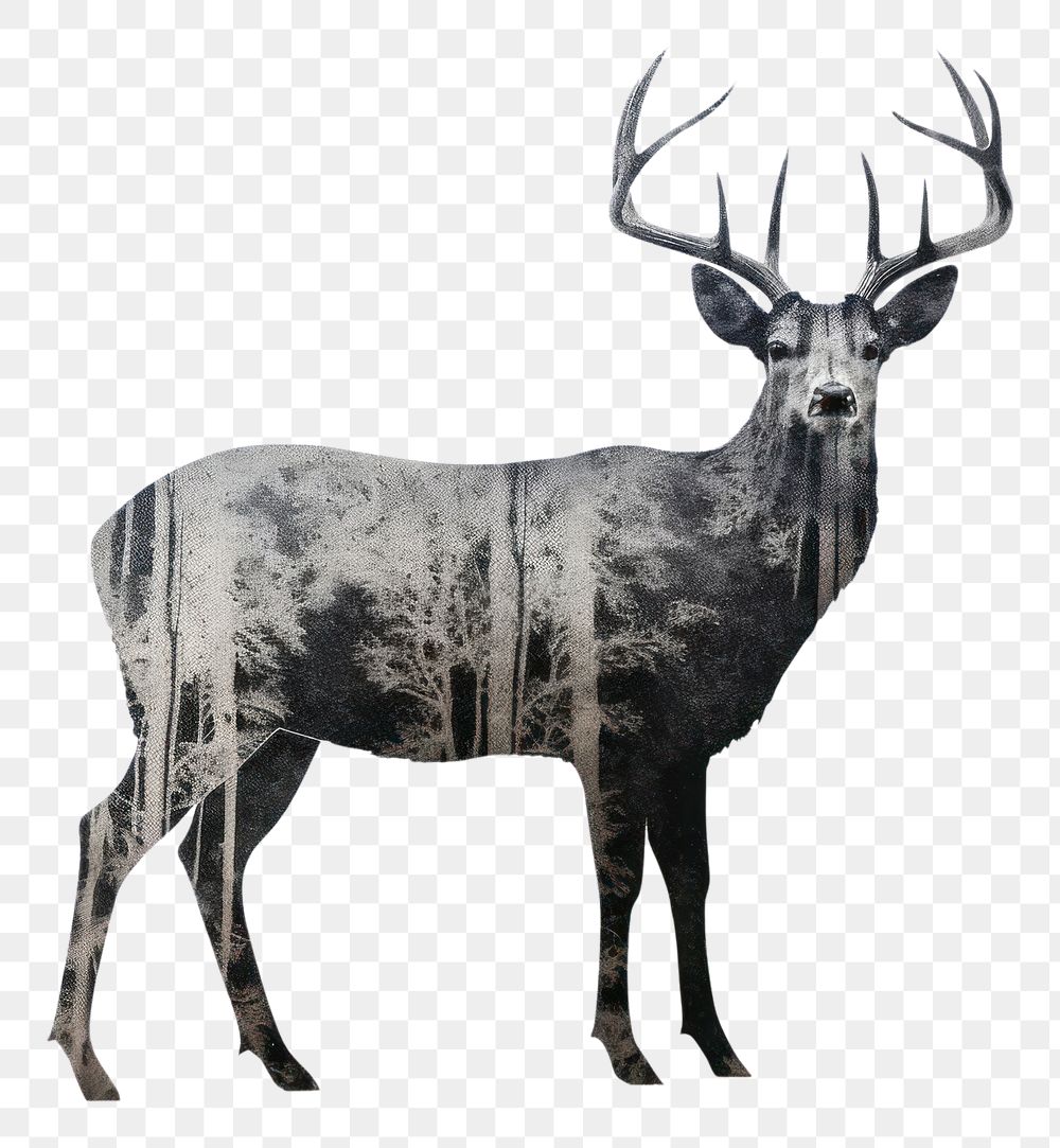 PNG A deer wildlife animal antler. AI generated Image by rawpixel.
