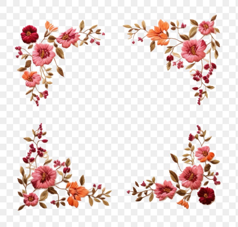 PNG Embroidery pattern frame art AI generated Image by rawpixel