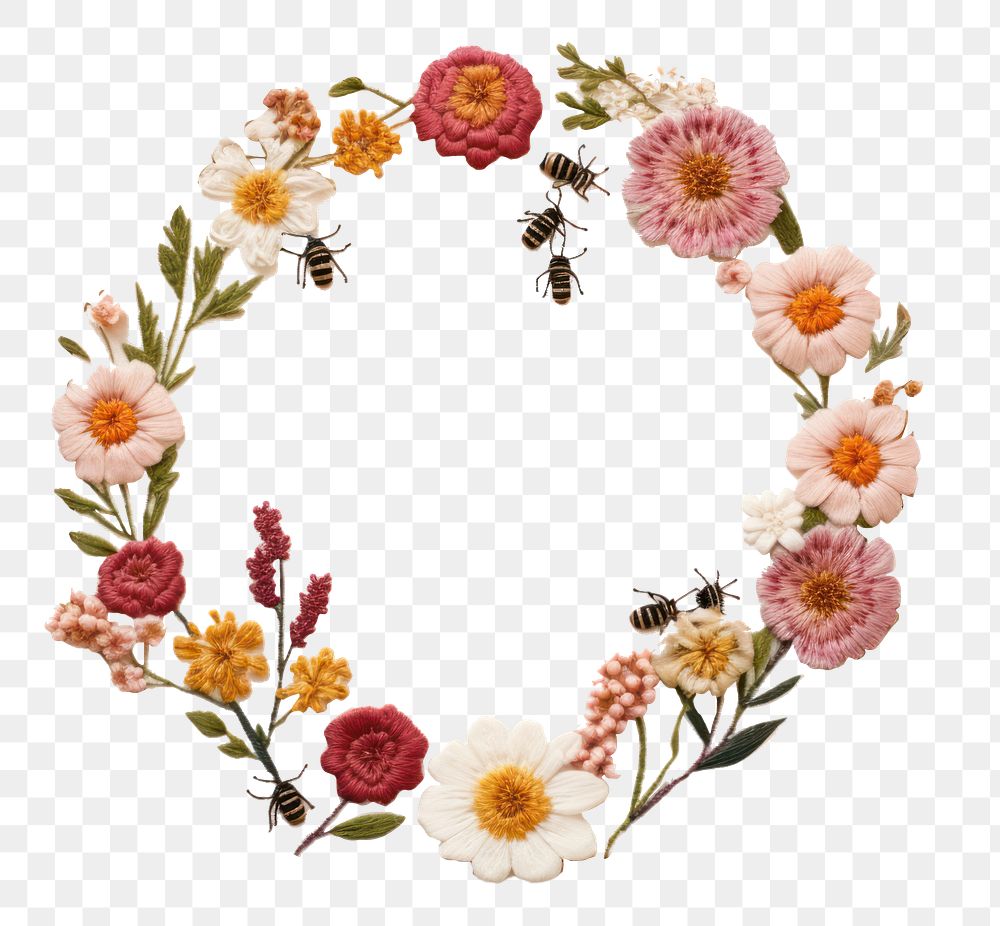 PNG Embroidery pattern flower shape. AI generated Image by rawpixel.