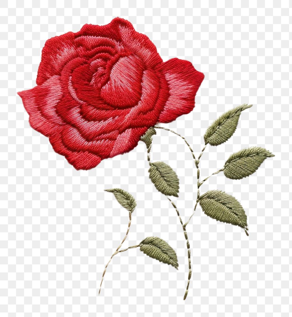 PNG Embroidery rose pattern flower. AI generated Image by rawpixel.