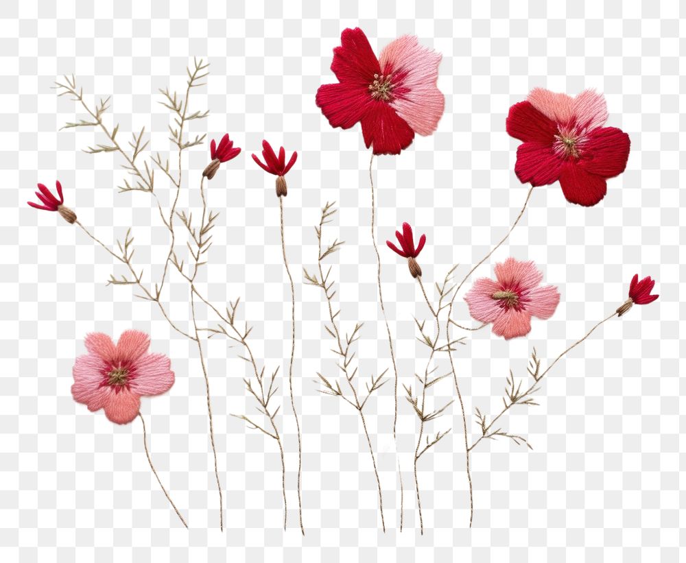 PNG Flower embroidery blossom petal. AI generated Image by rawpixel.