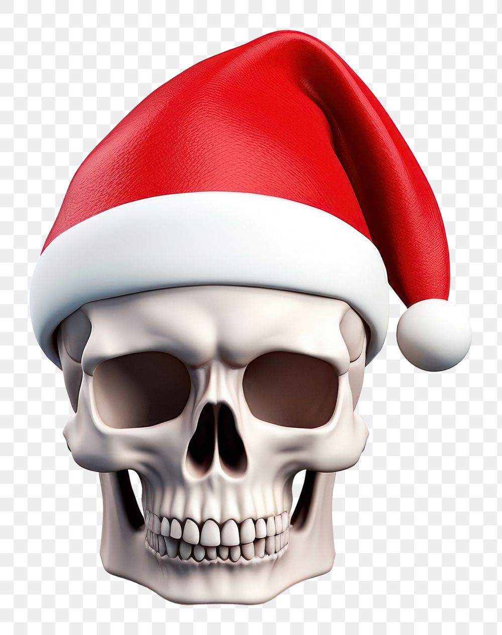 PNG Skull wearing Christmas hat christmas white background celebration. AI generated Image by rawpixel.