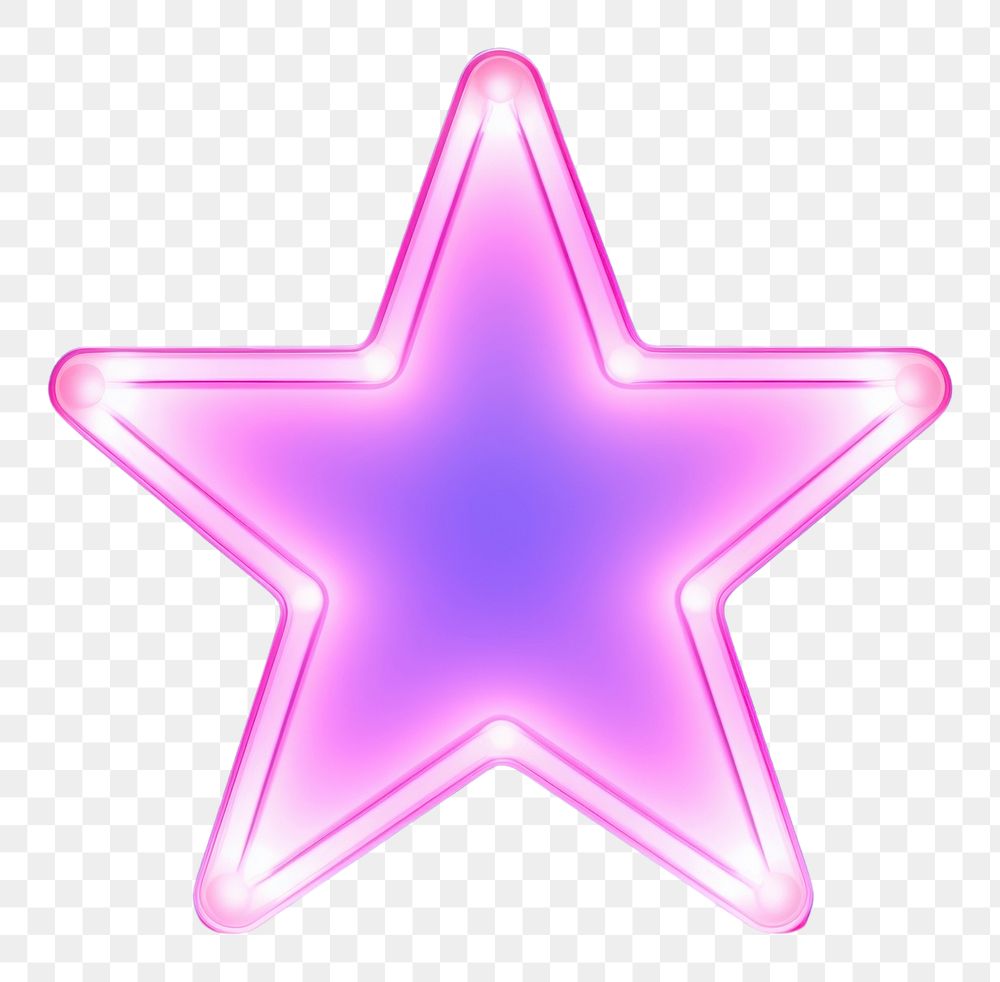 PNG  Minimal star shape neon light purple symbol. AI generated Image by rawpixel.